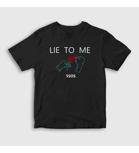 Presmono Unisex Çocuk Siyah Lie 5 Seconds Of Summer T-Shirt 78889tt