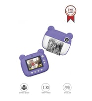 Dijital Fotoğraf Makinesi Çocuk Termal Resim Kağıt Baskılı Yazıcı Kamera Makinesi CMR14 Mor