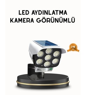 Güneş Paneliyle Olan Hareket Sensörlü Dış Mekan Güvenlik Lambası Ayarlanabilir