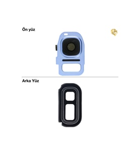 Samsung Galaxy S7 Edge Kamera Lensi Full Mavi Kamera lensi sade lens kamera camı kamera merceği