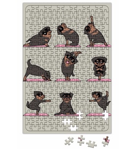 Rottweiler Yoga Rotfaydır Pug Köpek Yoga Puzzle