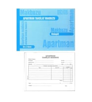 Apartman Tahsilat Makbuzu Otokopili 2/50 1 Adet Apartman Aidat Makbuzu 14x19 cm (Sarı-Beyaz)