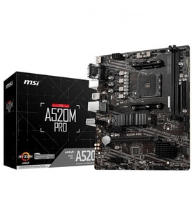 MSI A520M PRO DDR4 M2 PCIe NVME HDMI DP PCIe 16X v3.0 AM4 mATX