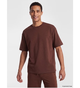 LCW Vision Kahverengi Loose Fit Akışkan Kumaş Tişört /04