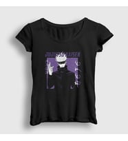 Presmono Kadın Siyah Gojo Anime Jujutsu Kaisen T-Shirt 130551tt