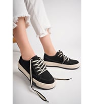 Siyah Kadın Sneaker Günlük Ayakkabı 6102 (Siyah)