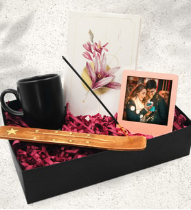 Özel Tasarım Defter & Siyah Mum & Fotoğraf Çerçevesi & Tütsü Seti