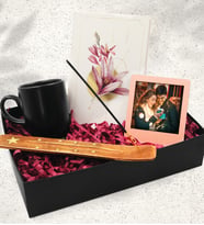 Özel Tasarım Defter & Siyah Mum & Fotoğraf Çerçevesi & Tütsü Seti