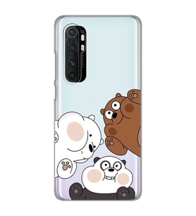 Xiaomi Mi Note 10 Lite Uyumlu Kafadar Ayılar Desenli Şeffaf Telefon Kılıfı