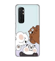 Xiaomi Mi Note 10 Lite Uyumlu Kafadar Ayılar Desenli Şeffaf Telefon Kılıfı