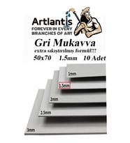 Mukavva Gri 1.5 mm 50x70 cm 10 Adet Sert Karton Ekstra Sıkıştırılmış 50*70 Mukavva Gri Renkli 10 Adet
