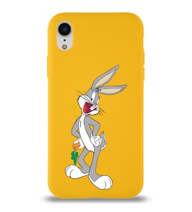 Apple iPhone XR Uyumlu Lansman Kılıf Bugs Bunny Tasarımlı Altı Kapalı İçi Kadife Kaplı  Kapak (Şeffaf)