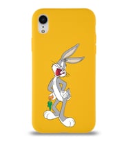 Apple iPhone XR Uyumlu Lansman Kılıf Bugs Bunny Tasarımlı Altı Kapalı İçi Kadife Kaplı  Kapak (Şeffaf)