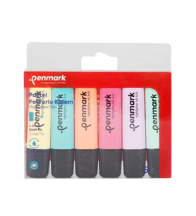 PENMARK HS-505-6P FOSFORLU KALEM SETİ PASTEL 6 RENK BLİSTER