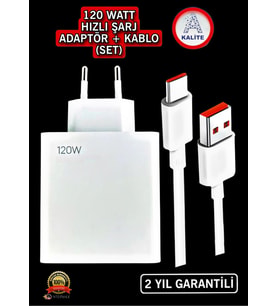 Type-c 120w Watt Turbo Şarj Aleti Cihazı Adaptörü Kablo Set