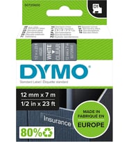 Dymo S0720600, D1 Yedek Şerit (12 Mm X 7 Mt), Şeffaf/Beyaz (45020)