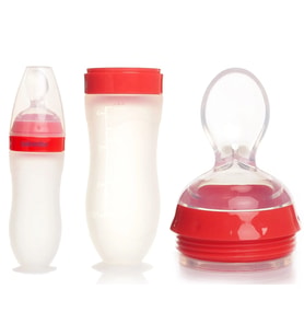 Bebedor Silikon Kaşıklı Biberon 120ML +6 Ay Şeffaf (Kod:7509)
