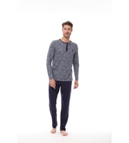 Pijadore 1535 Erkek Lacivert Uzun Kollu Pijama Takım