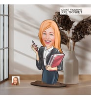 BK Gift Kişiye Özel Boss Anne Karikatürlü Büyük Boy Ahşap Biblo-8 Arkadaşa Hediye , Sevgiliye Hediye, Kişiye Özel Biblolar