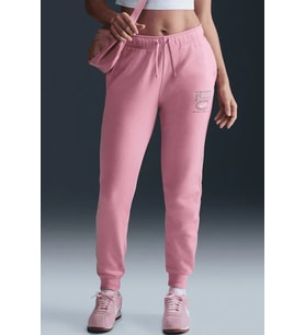 Nike Sportswear Club Fleece Mid Rise Graphic Trousers Kadın Eşofman Altı Pembe