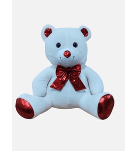 Gran Toys Papyonlu Peluş Ayı - 50CM (Beyaz)