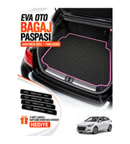 HYUNDAİ İ20 (2014-2020) Uyumlu EVA Bagaj Paspası Araca Özel Siyah-Fuşya