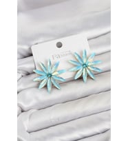 Buz Mavisi Kristal Taşlı Lotus Model Kadın Küpe TJ-BKP11926