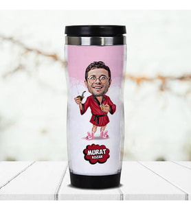 Kişiye Özel Şanzelize  Karikatürlü Termos Bardak