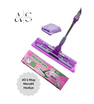 Mikrofiber Bezli Mandallı Kıskaçlı Cam ve Duvar Silme Mop Seti