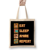 Funny Eat Sleep Anime Repeat Bez Çanta Uzun Saplı