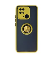 Xiaomi Redmi 10c Kılıf Montreal Yüzüklü Silikon Kapak - Sarı