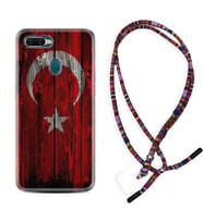 Oppo A5S A15 A16 A54 A55 A73 A74 Kılıf Boyun Asklı Rasta Silikon Şanlı Türk Bayrağı 2 1317
