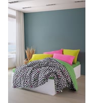 Cozy Home Popping Colors Çift Kişilik Lastikli Çarşaflı Nevresim Takımı Dazzle Yeşil