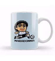 Diego Maradonna Pixel Character Kupa Bardak Porselen