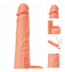20 Cm Liquid Silicone Inferno Halkalı Gerçekçi Penis Kılıfı