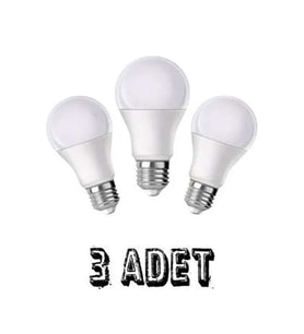 Led Ampul E27 Normal Duy 9w Beyaz Işık 3 Adet 3llllbeyaz