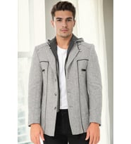 K9532 DEWBERRY ERKEK KABAN-DİAGONAL GRİ