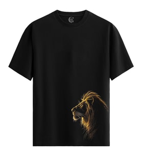 Golden Roar - %100 Pamuklu Erkek Siyah Tişört - Premium Quality (Beyaz)