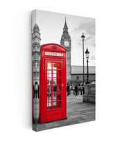 Kanvas Tablo Londra Telefon Kulübesi ve Big Ben Şehir Mimari Tablo Ev Ofis Duvar Dekoru