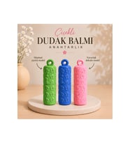 Çiçek Desenli Dudak Balmı Taşıma Kabı Anahtarlık
