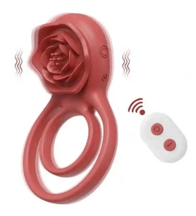 Carmine ?Wireless Kumandalı? ?Giyilebilir Gül Model Şarjlı Penis Halkası