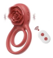 Carmine ?Wireless Kumandalı? ?Giyilebilir Gül Model Şarjlı Penis Halkası