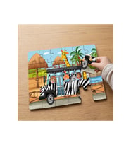 Mutlu Safari Hayvanları Tasarımlı 24 Parça Ahşap Çocuk Puzzle MPK0992