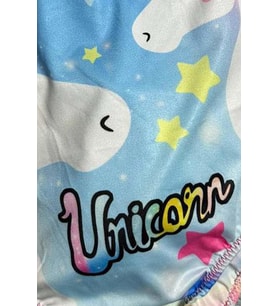 Kız Çocuk Unicorn Baskılı Beyaz Mikro Mayo