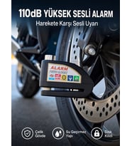 Yüksek Sesli 110dB Çelik Disk Kilidi Su Geçirmez Yeni Nesil