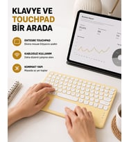 Bluetooth Klye – Kablosuz, Sessiz Tuşlu, Android iOS Windows Uyumlu, Kompakt Taşınabilir Tasarım