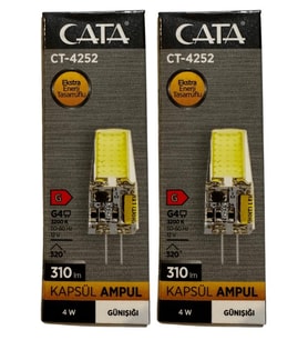 Cata CT-4252 4W 12V 3200K (Günışığı) G4 Duylu Kapsül Ampul (2 Adet)