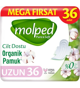Molped Pure&Soft Hijyenik Ped Uzun 36 Adet Mega Pk
