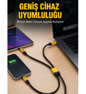 240W Çoklu Şarj Kablosu Type-C Lightning Micro Usb Örgü Kablo