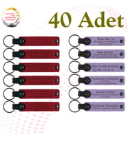 Kırmızı & Mor Menekşe, 40’lı Set, İsimli Anlamlı Anahtarlık, Baby Shower Etkinliğine Anlamlı Anı